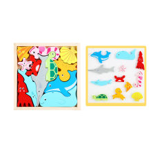 Tengeri Állatok Fa Puzzle - Szórakoztató és Oktató Játék puzzle, kirakós