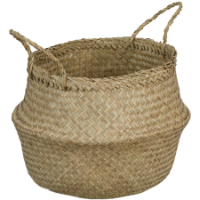 Tengerifű kosár fülekkel 30 cm x 25 cm / 35 cm natúr kerti dekoráció