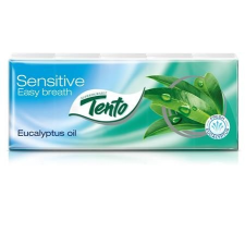 TENTO Papír zsebkendő, 3 rétegű, 10x10 db, TENTO "Family", eukaliptuszolaj higiéniai papíráru