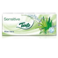 TENTO Papír zsebkendő, 3 rétegű, 10x10 db, TENTO "Sensitive", aloe vera papírárú, csomagoló és tárolóeszköz