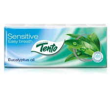 TENTO Sensitive Easy Breath papír zsebkendő 3 rétegű 10x10db eukaliptuszolaj (201525) (T201525) higiéniai papíráru