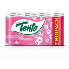 TENTO TENTO toalettpapír Ellegance Pink Decor 3 rétegű 16 tekercses higiéniai papíráru