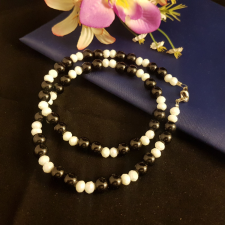  Tenyésztett gyöngy és kristály nyaklánc /9/ ékszer szett
