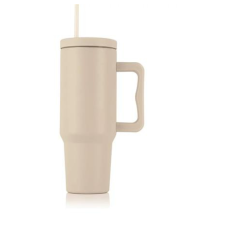 . Termoszbögre, 1,2 l,  szívószállal, füllel, bézs bögrék, csészék