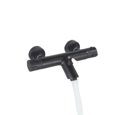  Termosztatikus zuhanycsap, hideg-meleg szabályozás, fürdőszobai csaptelep, matt fekete E csaptelep