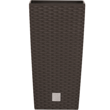 TERRACOTTA RATO SQUARE RATTAN VÁZA 32X61CM ÜLTETŐ BETÉTTEL BARNA kerti tárolás