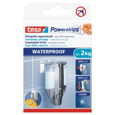Tesa Powerstrips kétoldalas, nyom nélküli, vízálló, nagy ragasztócsíkok, 6db ragasztószalag és takarófólia