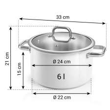 Tescoma DELIGHT Fazék fedővel ø 24 cm, 6.0 l edény