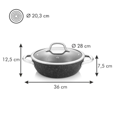 Tescoma PRESIDENT Stone Mély serpenyő fedővel ¤ 28 cm edény