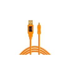 Tether Tools TetherPro USB 2.0 &gt; Mini-B 8pin 4.6m narancs - 257113 (CU8015) fényképező tartozék