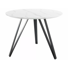  Tetis Kerek Étkezőasztal Márvány Hatású MDF Fehér-Fekete bútor