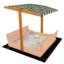  Tető a gyermek fa homokozóhoz Baby Mix 120x120 cm zöld-fehér homokozó