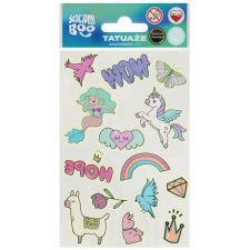 Tetoválás matrica szett, foszforeszkálós, lányos 10x17,5cm, Sticker Boo matrica