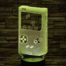 Tetrisz 7 színű 3D led lámpa világítás