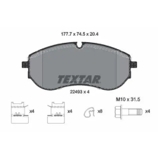 TEXTAR fékbetétkészlet, tárcsafék 2249301 autóalkatrész
