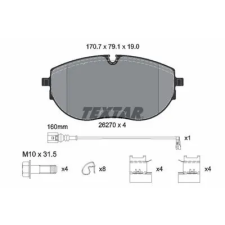 TEXTAR fékbetétkészlet, tárcsafék 2627001 fékbetét