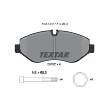 TEXTAR fékbetétkészlet, tárcsafék 2919209 fékbetét