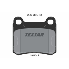 TEXTAR fékbetétkészlet, tárcsafék TEXTAR 2068701 autóalkatrész