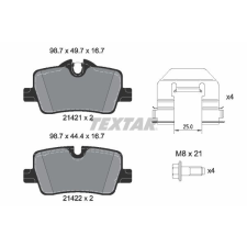 TEXTAR fékbetétkészlet, tárcsafék TEXTAR 2142101 autóalkatrész