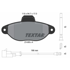 TEXTAR fékbetétkészlet, tárcsafék TEXTAR 2143609 autóalkatrész