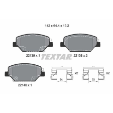 TEXTAR fékbetétkészlet, tárcsafék TEXTAR 2213901 autóalkatrész