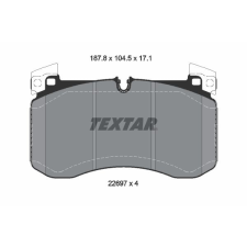 TEXTAR fékbetétkészlet, tárcsafék TEXTAR 2269701 autóalkatrész