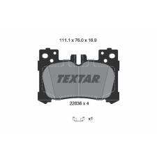 TEXTAR fékbetétkészlet, tárcsafék TEXTAR 2283601 autóalkatrész