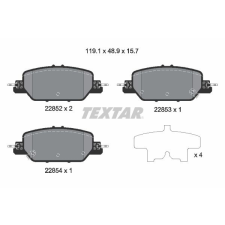 TEXTAR fékbetétkészlet, tárcsafék TEXTAR 2285201 autóalkatrész