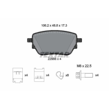 TEXTAR fékbetétkészlet, tárcsafék TEXTAR 2298601 autóalkatrész