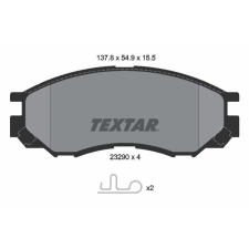 TEXTAR fékbetétkészlet, tárcsafék TEXTAR 2329002 autóalkatrész