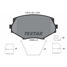 TEXTAR fékbetétkészlet, tárcsafék TEXTAR 2335404 autóalkatrész