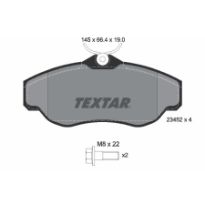 TEXTAR fékbetétkészlet, tárcsafék TEXTAR 2345201 autóalkatrész