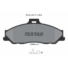TEXTAR fékbetétkészlet, tárcsafék TEXTAR 2354001 autóalkatrész