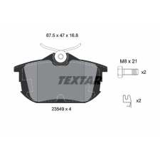 TEXTAR fékbetétkészlet, tárcsafék TEXTAR 2354901 autóalkatrész