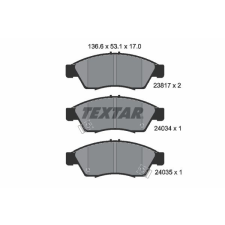 TEXTAR fékbetétkészlet, tárcsafék TEXTAR 2381701 autóalkatrész
