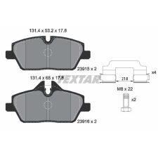 TEXTAR fékbetétkészlet, tárcsafék TEXTAR 2391503 autóalkatrész