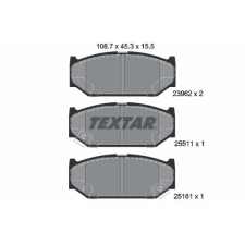 TEXTAR fékbetétkészlet, tárcsafék TEXTAR 2396201 autóalkatrész