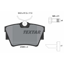 TEXTAR fékbetétkészlet, tárcsafék TEXTAR 2398001 autóalkatrész