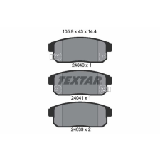 TEXTAR fékbetétkészlet, tárcsafék TEXTAR 2404001 autóalkatrész