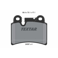 TEXTAR fékbetétkészlet, tárcsafék TEXTAR 2409701 autóalkatrész