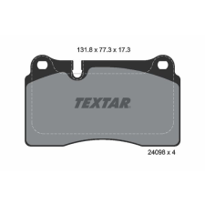 TEXTAR fékbetétkészlet, tárcsafék TEXTAR 2409801 autóalkatrész