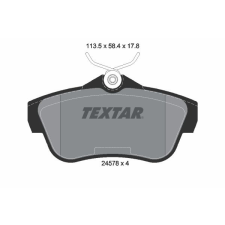 TEXTAR fékbetétkészlet, tárcsafék TEXTAR 2457803 autóalkatrész