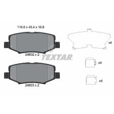 TEXTAR fékbetétkészlet, tárcsafék TEXTAR 2460201 autóalkatrész