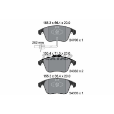 TEXTAR fékbetétkészlet, tárcsafék TEXTAR 2470601 autóalkatrész