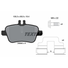 TEXTAR fékbetétkészlet, tárcsafék TEXTAR 2484803 autóalkatrész