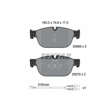 TEXTAR fékbetétkészlet, tárcsafék TEXTAR 2506901 autóalkatrész