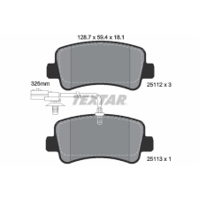 TEXTAR fékbetétkészlet, tárcsafék TEXTAR 2511201 autóalkatrész