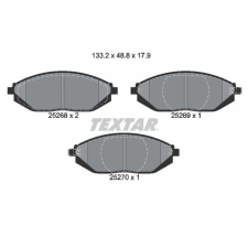 TEXTAR fékbetétkészlet, tárcsafék TEXTAR 2526801 autóalkatrész