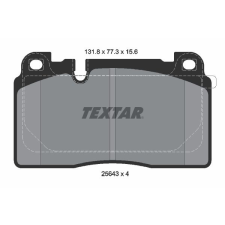 TEXTAR fékbetétkészlet, tárcsafék TEXTAR 2564302 autóalkatrész