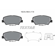 TEXTAR fékbetétkészlet, tárcsafék TEXTAR 2570801 autóalkatrész